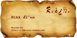 Rikk Éva névjegykártya